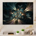 thumbnail image 1 of Designart "Fractal Reverberations Gold and Blue I" Abstract Fractal Metal Wall Art Prints, 1 of 5
