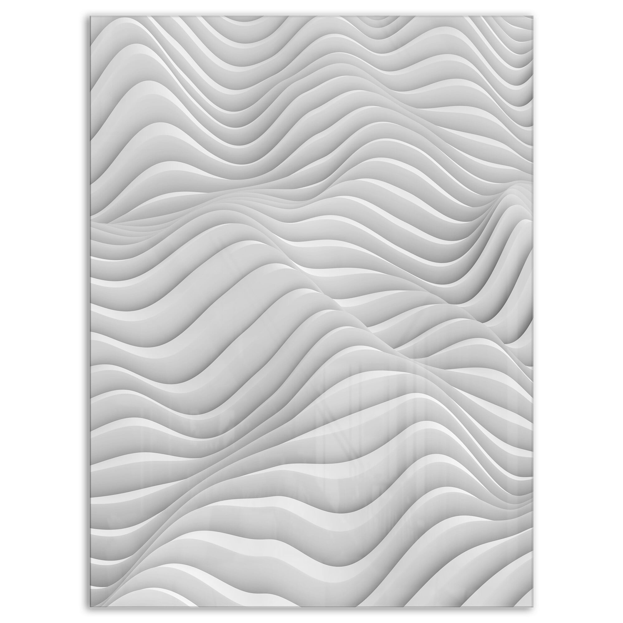 Designart 'Fractal Rippled White 3D Waves' Metal Wall Art