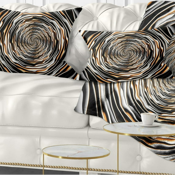 Designart Fractal Rotating Abstract Design - Abstract Throw Pillow - 12x20