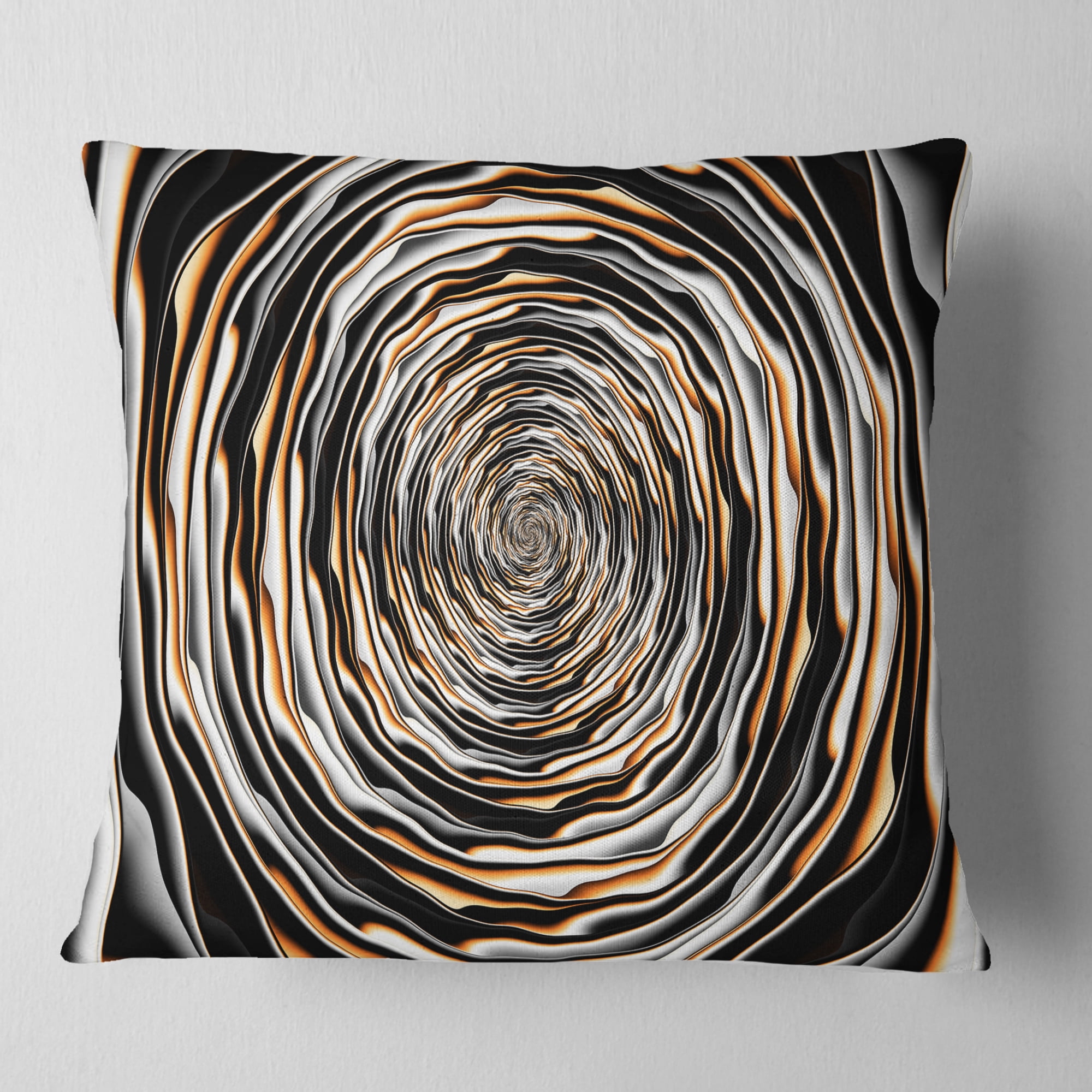 Designart Fractal Rotating Abstract Design - Abstract Throw Pillow - 16x16