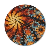 Designart 'Fractal Rotating Colorful Flowers ' Modern Wood Wall Clock