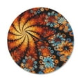 thumbnail image 1 of Designart 'Fractal Rotating Colorful Flowers ' Modern Wood Wall Clock, 1 of 5