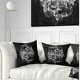 thumbnail image 1 of Designart Fractal Silver Flower Explosion - Floral Throw Pillow - 18x18, 1 of 5