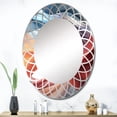 thumbnail image 1 of Designart "Fractal Spiral in Blue, Yellow, and Brown" Abstract Round Wall Mirror - Architecture Oval Printed Decorative Oversized Mirror - Multiple Color Options, 1 of 4