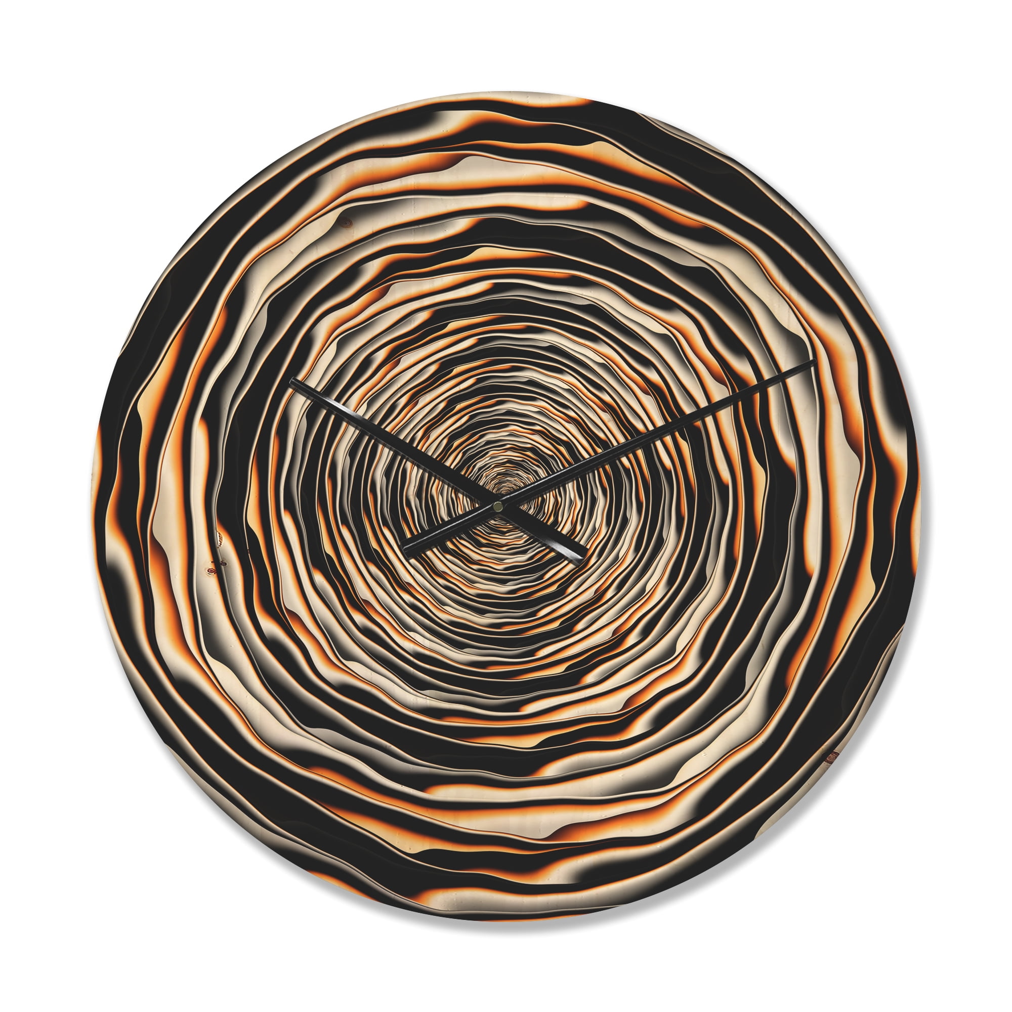 Designart 'Fractal Spiral Rotating' Modern Wood Wall Clock