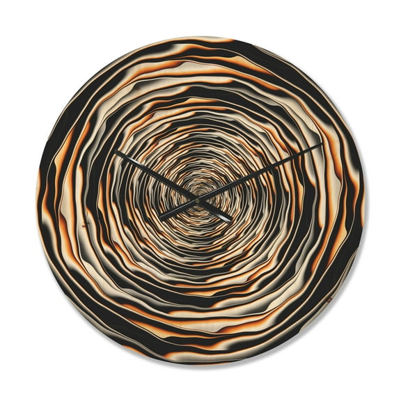 Designart 'Fractal Spiral Rotating' Modern Wood Wall Clock