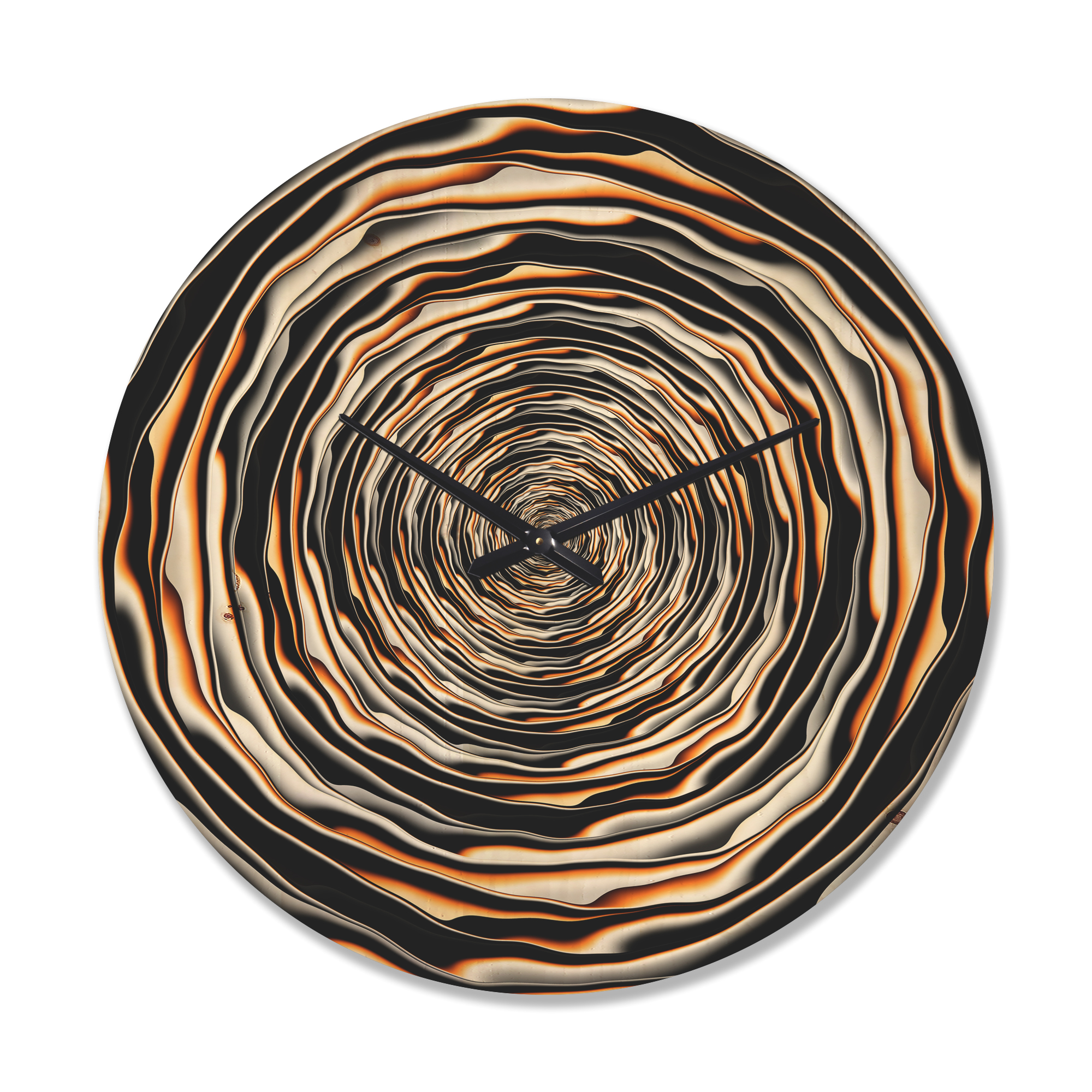 Designart 'Fractal Spiral Rotating' Modern Wood Wall Clock