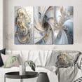 thumbnail image 1 of Designart "Fractal Spiral of Cosmic Harmony V" Fractals Wall Art Set Of 3 - Transitional Blue Gallery Wall Set For Home Decor, 1 of 6
