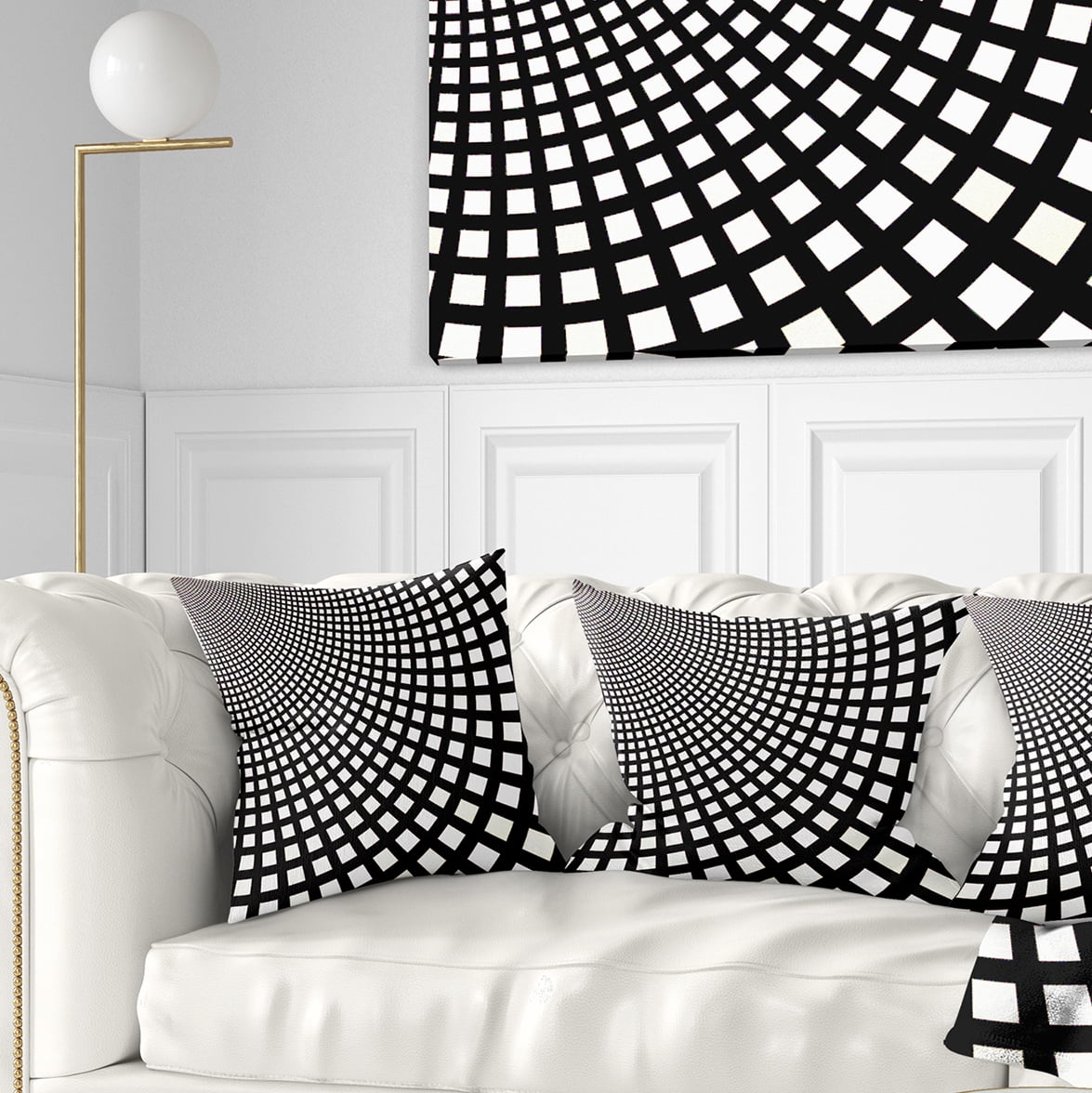 Designart Fractal Square Pixel Mosaic Illustration - Abstract Throw Pillow - 16x16
