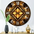 thumbnail image 1 of Designart "Fractal Tide in Gold and Black V" Geometric Oversized Wall Clock, 1 of 5