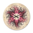 thumbnail image 1 of Designart 'Fractal Violet Flower Pattern ' Modern Wood Wall Clock, 1 of 5