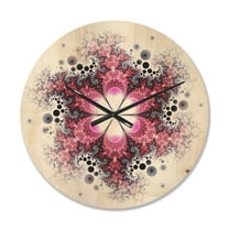 Designart 'Fractal Violet Flower Pattern ' Modern Wood Wall Clock
