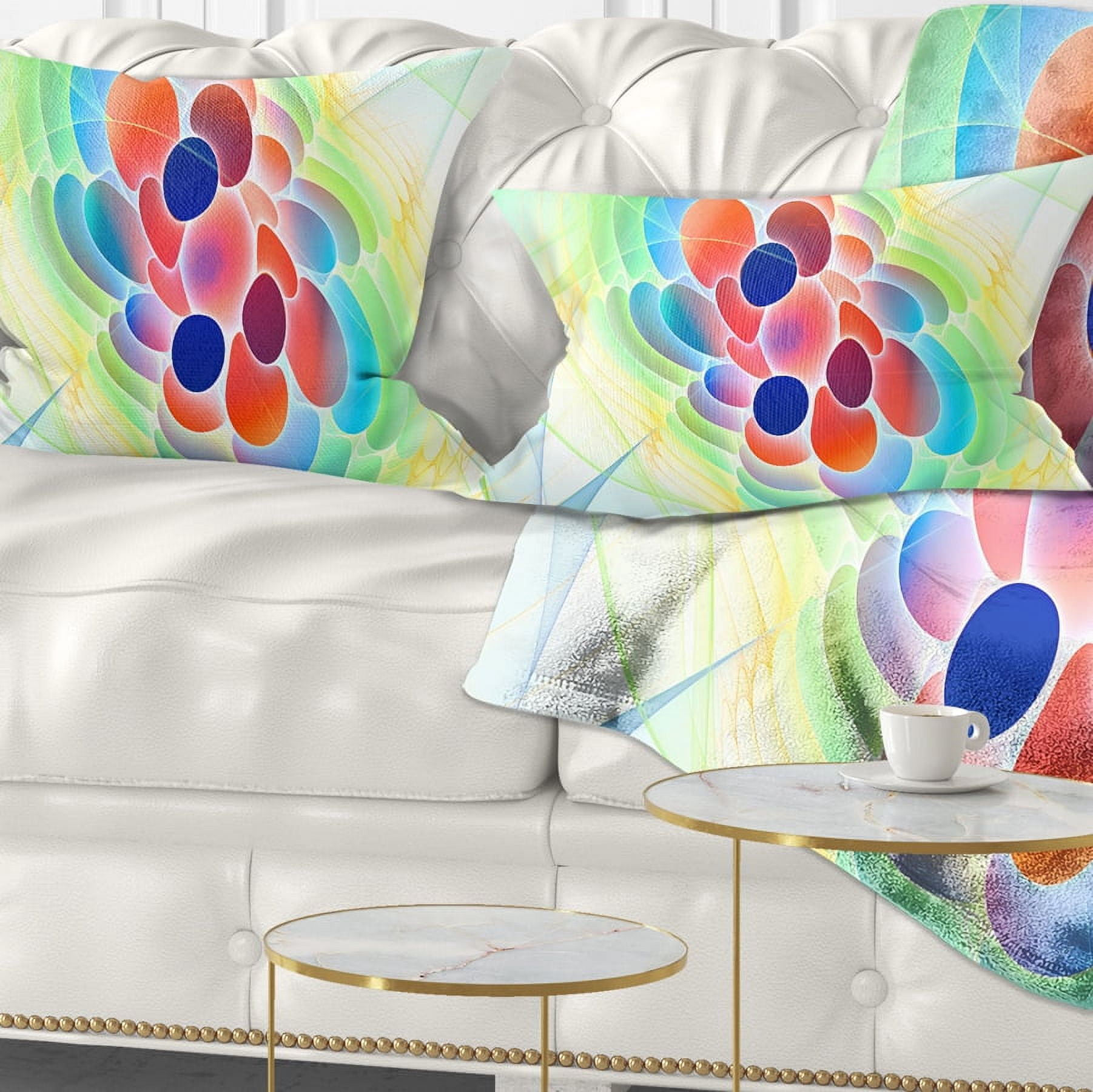 Designart Fractal Virus under Microscope - Abstract Throw Pillow - 12x20