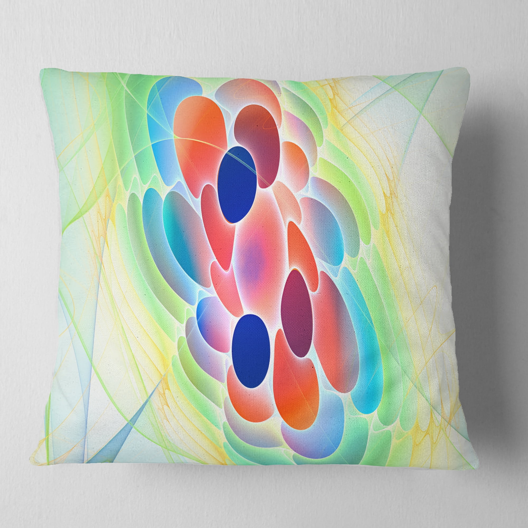 Designart Fractal Virus under Microscope - Abstract Throw Pillow - 16x16