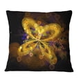 thumbnail image 1 of Designart Fractal Yellow Butterfly Pattern - Floral Throw Pillow - 18x18, 1 of 1