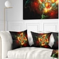 thumbnail image 1 of Designart Fractal Yellow N Red Flower - Floral Throw Pillow - 18x18, 1 of 5