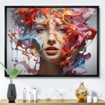 thumbnail image 1 of Designart "Fragmented Realities In Surreal Portrait" Surrealism Floater Framed Canvas Wall Art, 1 of 5