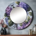 thumbnail image 1 of Designart "Fragrant Blossoms in Purple Lilacs II" Floral Purple Large Round Mirror - Round Mirror Wall Décor - Traditional Round Printed Mirror 29" x 29" Inch, 1 of 5