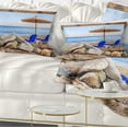 thumbnail image 1 of Designart Framed Effect Beach with Chairs Umbrella - Seashore Photo Throw Pillow - 12x20, 1 of 5