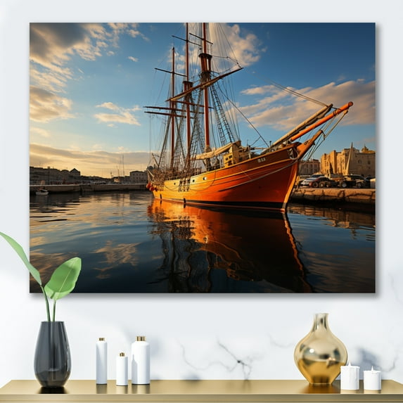 Designart "France Marseille Maritime quintessence I" France Wall Art Print