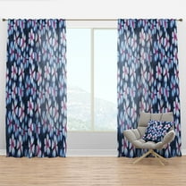Designart 'Frangipani Retro Flowers' Mid-Century Modern Curtain Panel