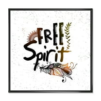 Designart 'Free Spirit Ethnic Feather' Bohemian & Eclectic Framed Canvas Wall Art Print