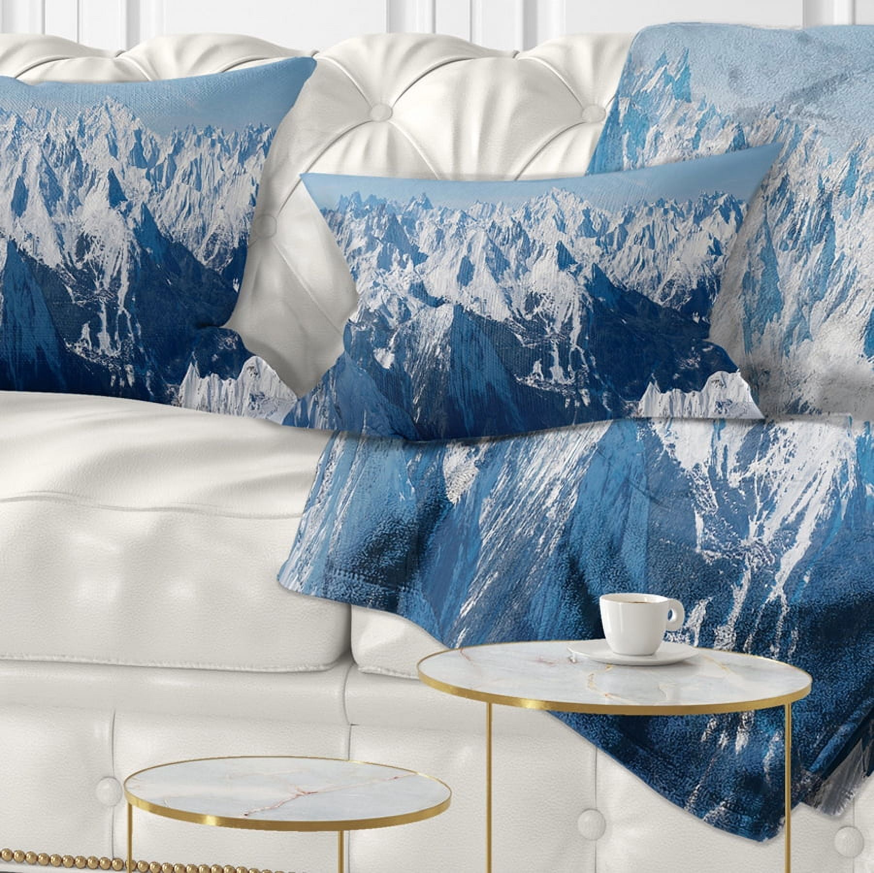 Designart French Alps Panorama - Photography Throw Pillow - 12x20