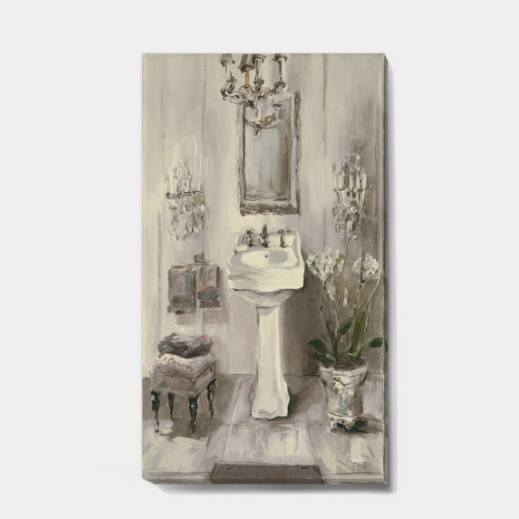 Designart 'French Bathroom Vintage II' Traditional Bathroom gallery-wrapped Canvas