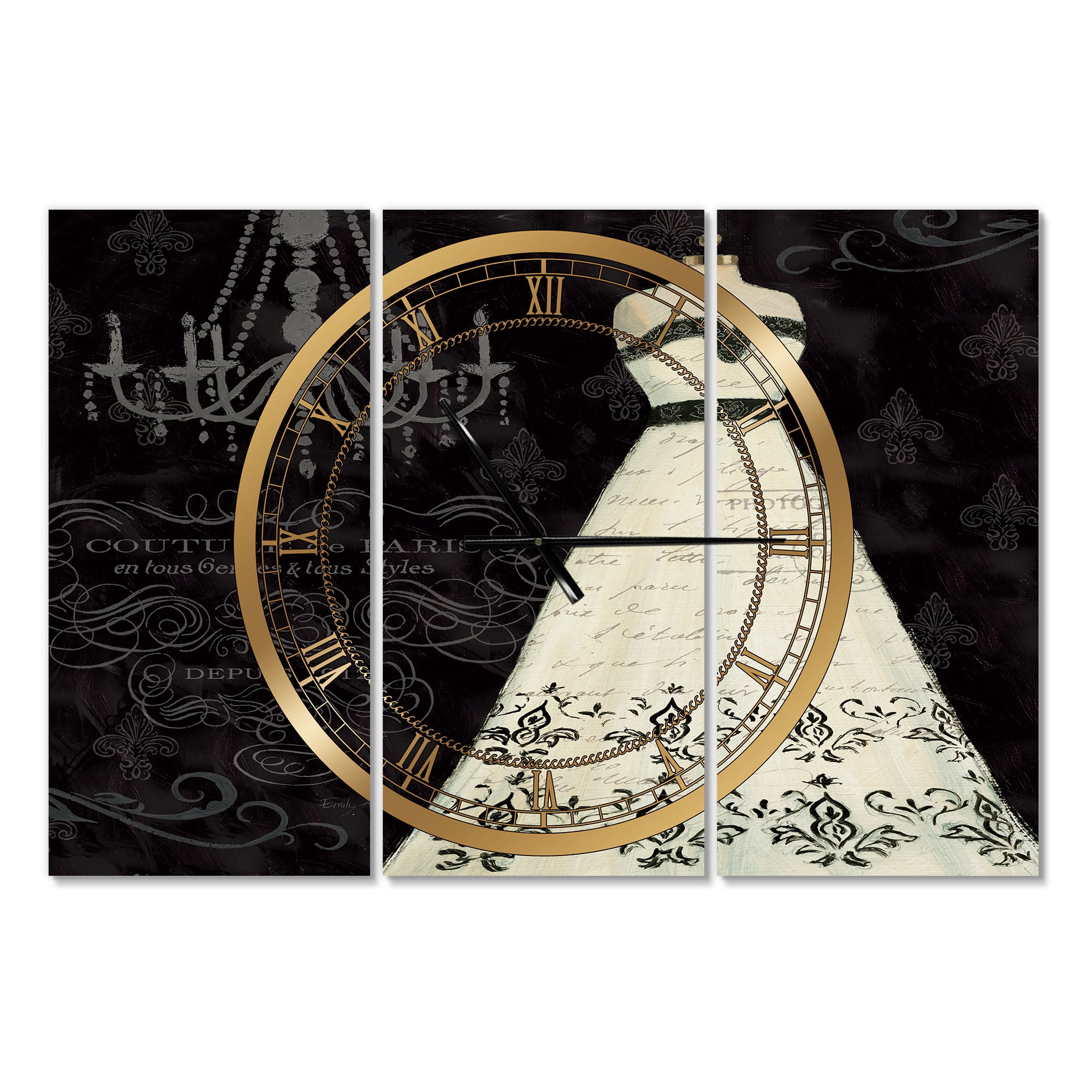 Designart 'French Couture II' Traditional Wall Clock