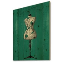 Designart 'French Fashion Couture IV' Fashion Print on Natural Pine Wood