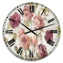 Designart 'French Roses I' Farmhouse wall clock