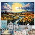 thumbnail image 1 of Designart "French Sunflower landscapes Country Charm IV" Floral Metal Wall Art Set, 1 of 5