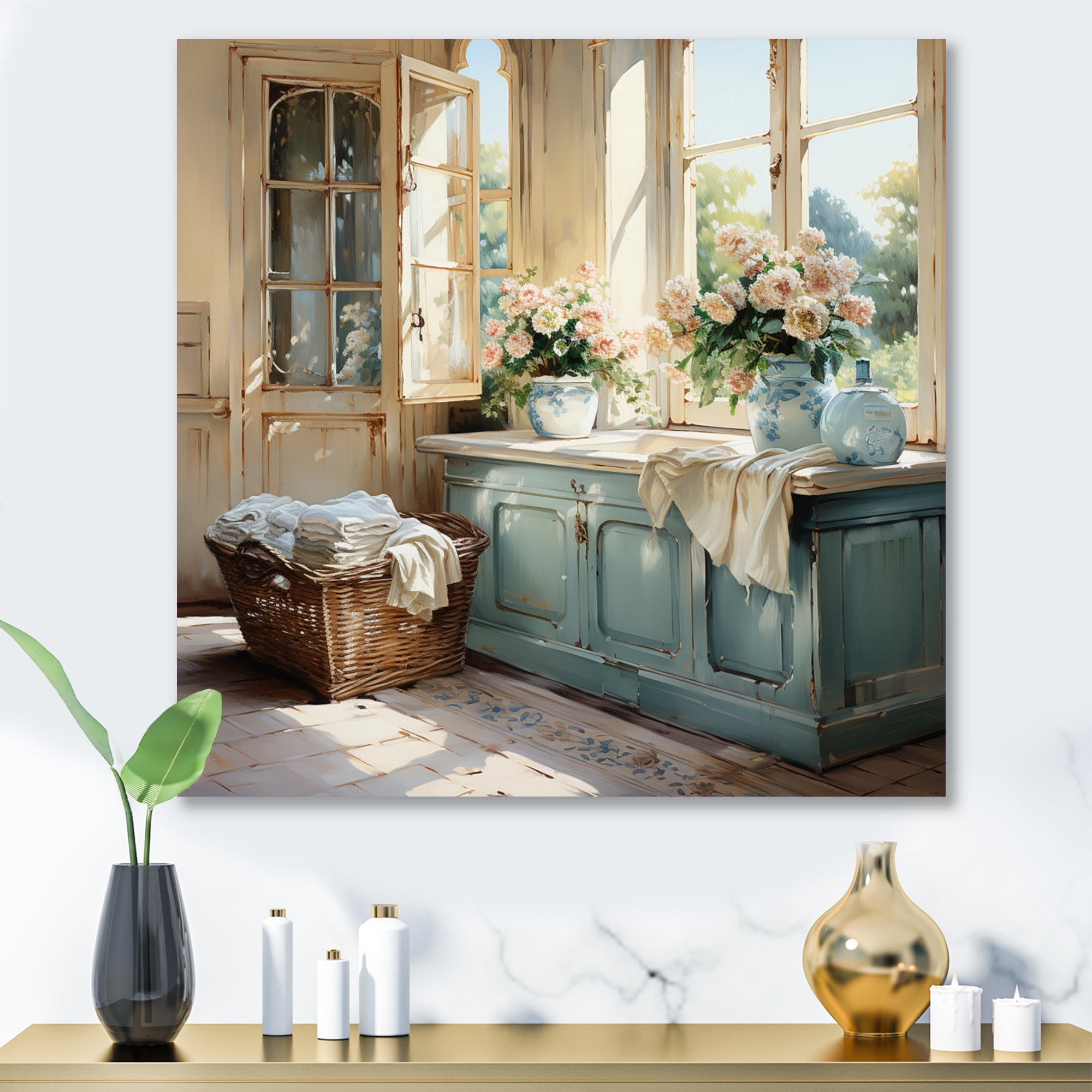 Designart "French Vintage Laundry Room wall decor I" Bath & Laundry ...