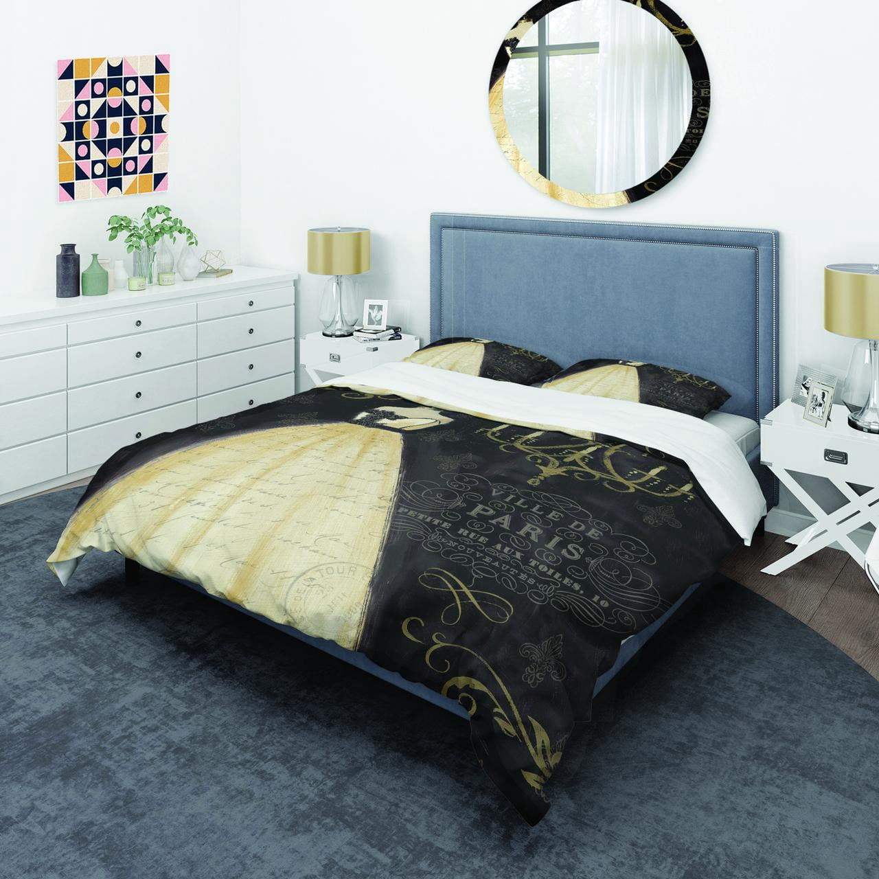 Designart 'French chandeliers Couture III' Glam Duvet Cover Set