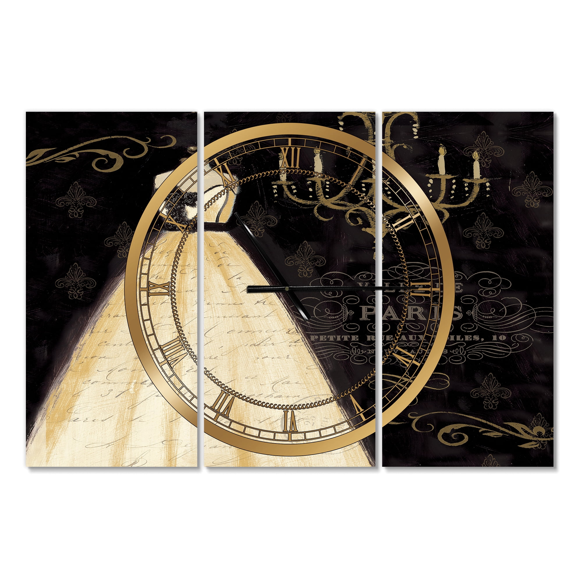 Designart 'French chandeliers Couture III' Traditional Wall Clock