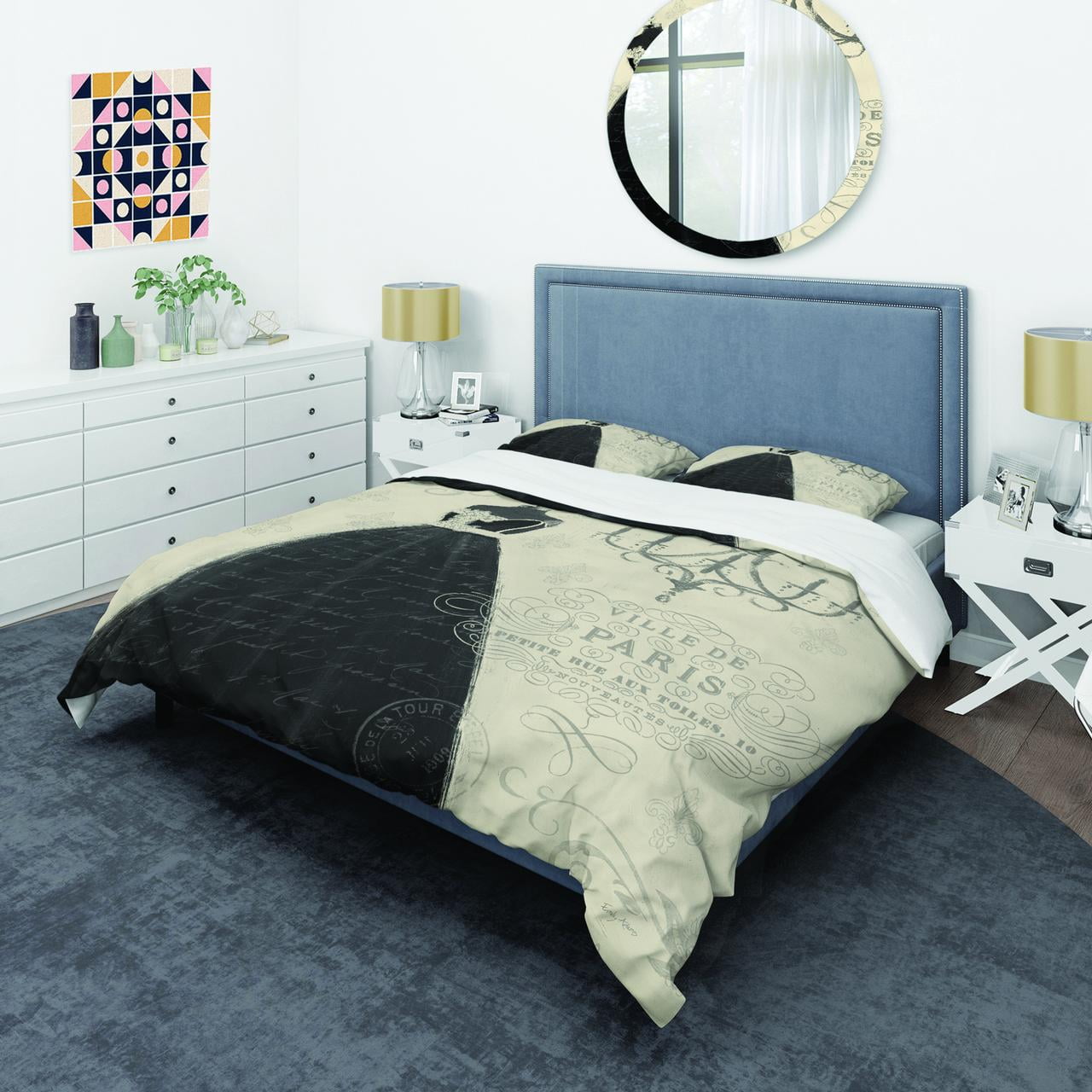 Designart 'French chandeliers Couture IV' Glam Duvet Cover Set