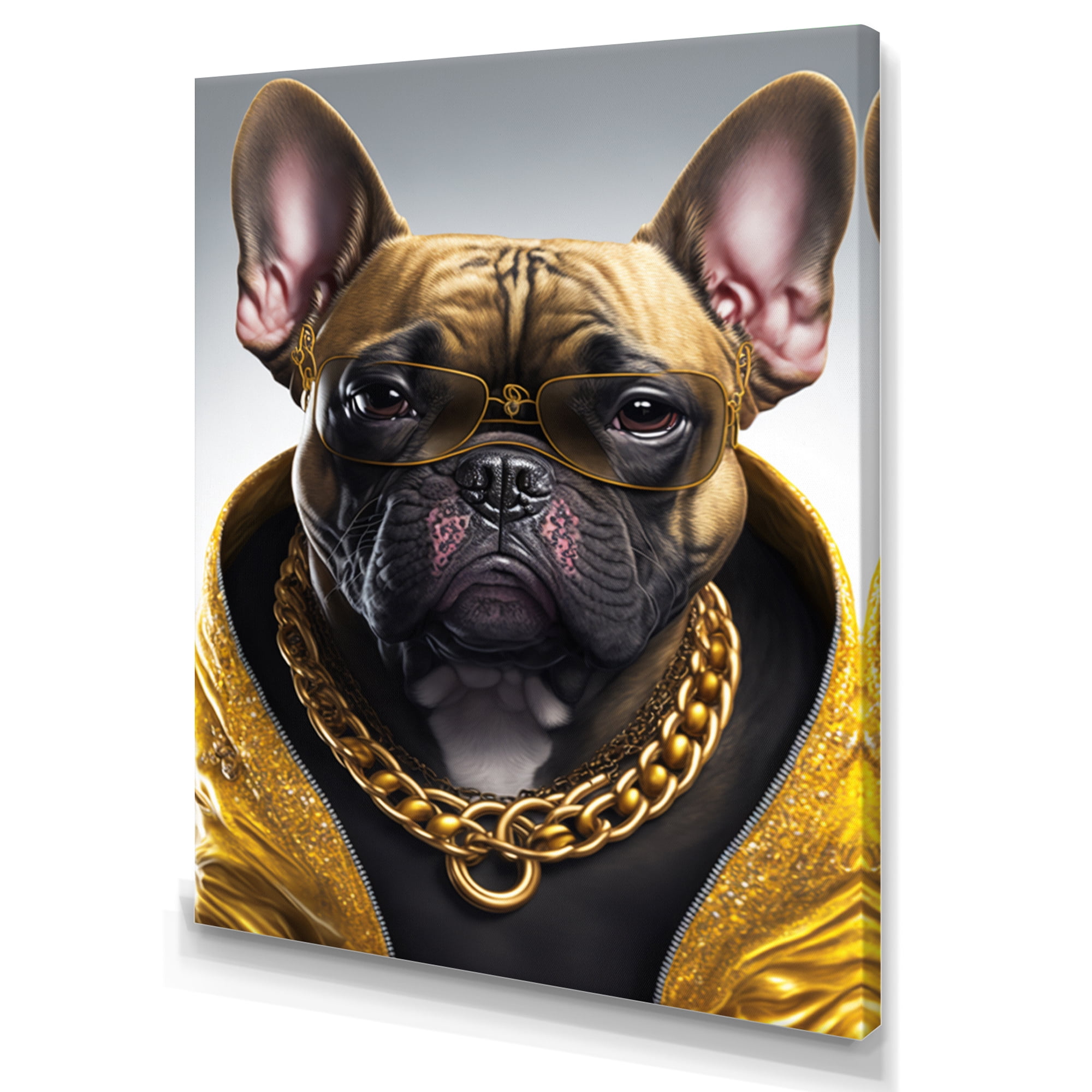 Designart Frenchie Gangster In NYC I Canvas Wall Art
