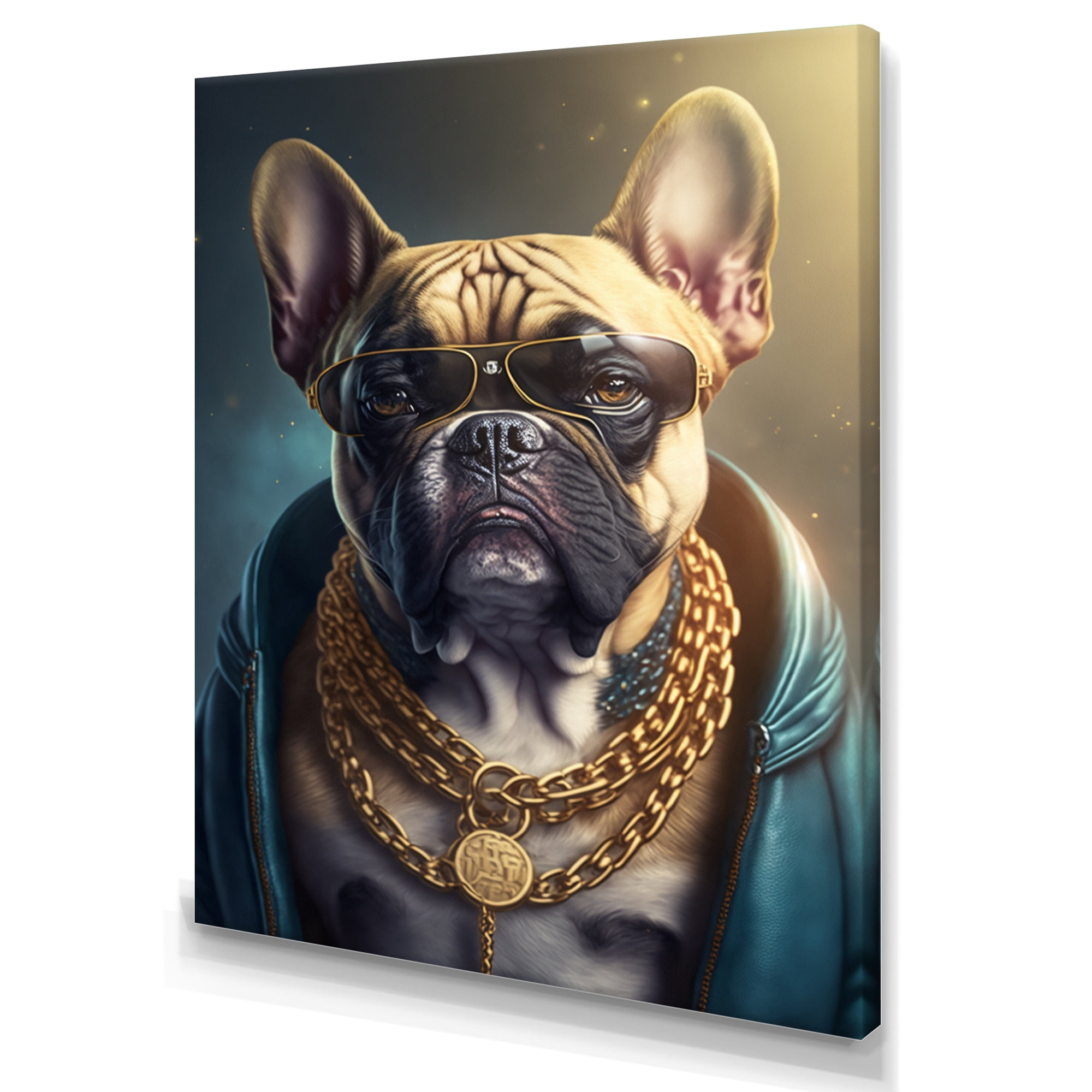 Designart Frenchie Gangster In NYC IV Canvas Wall Art