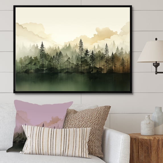 Designart "Frequency In Minimalism Forests" Minimalism Floater Framed Canvas Art Print