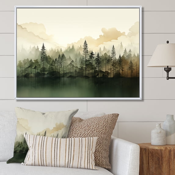 Designart "Frequency In Minimalism Forests" Minimalism Floater Framed Canvas Art Print