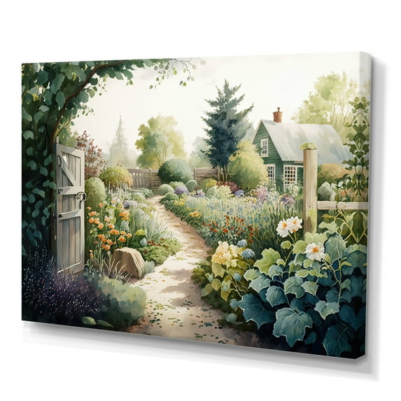 Designart Fresh Garden At The Cottage I Canvas Wall Art