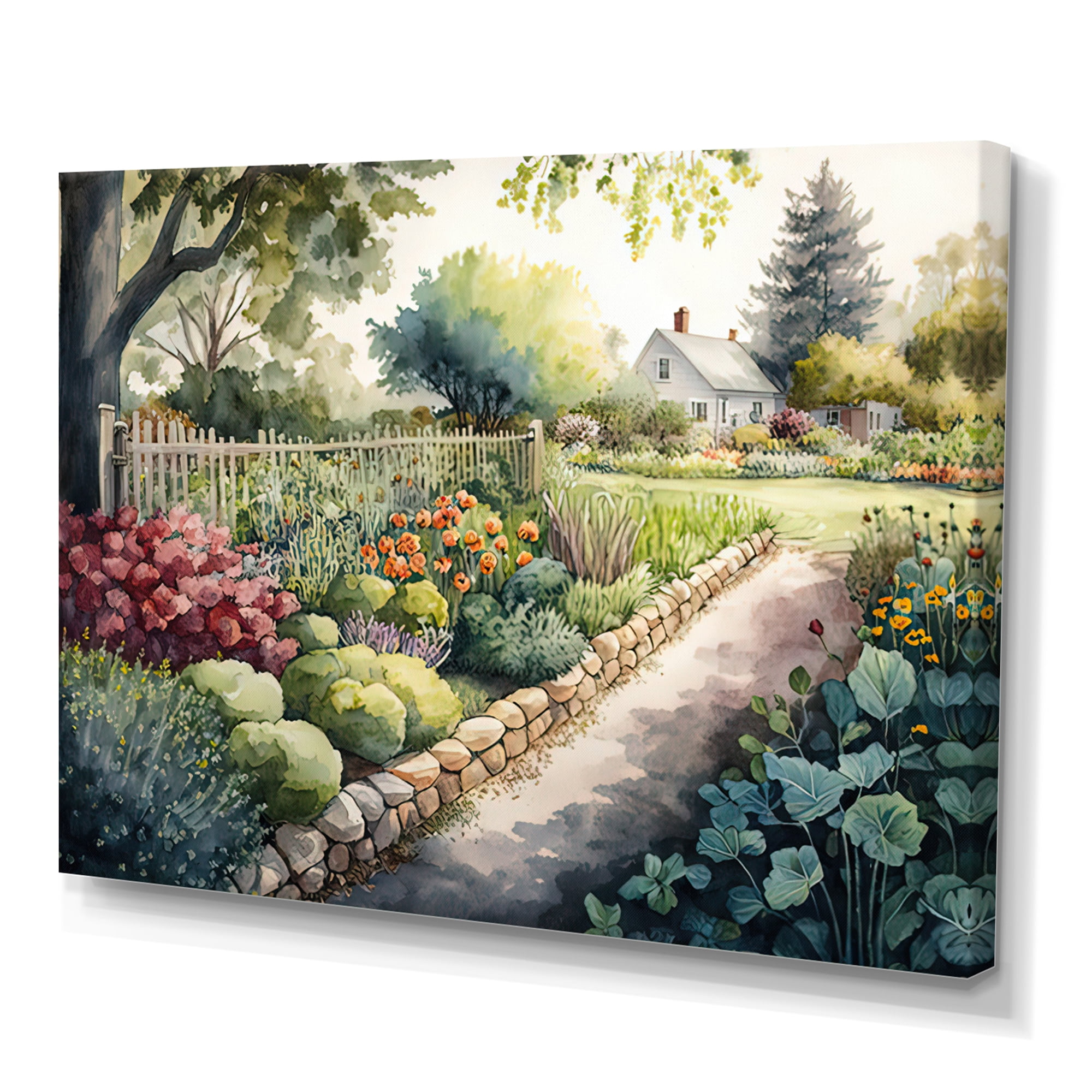 Designart Fresh Garden At The Cottage III Canvas Wall Art