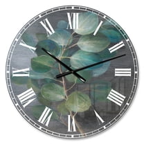 Designart 'Fresh leaves I' Farmhouse wall clock