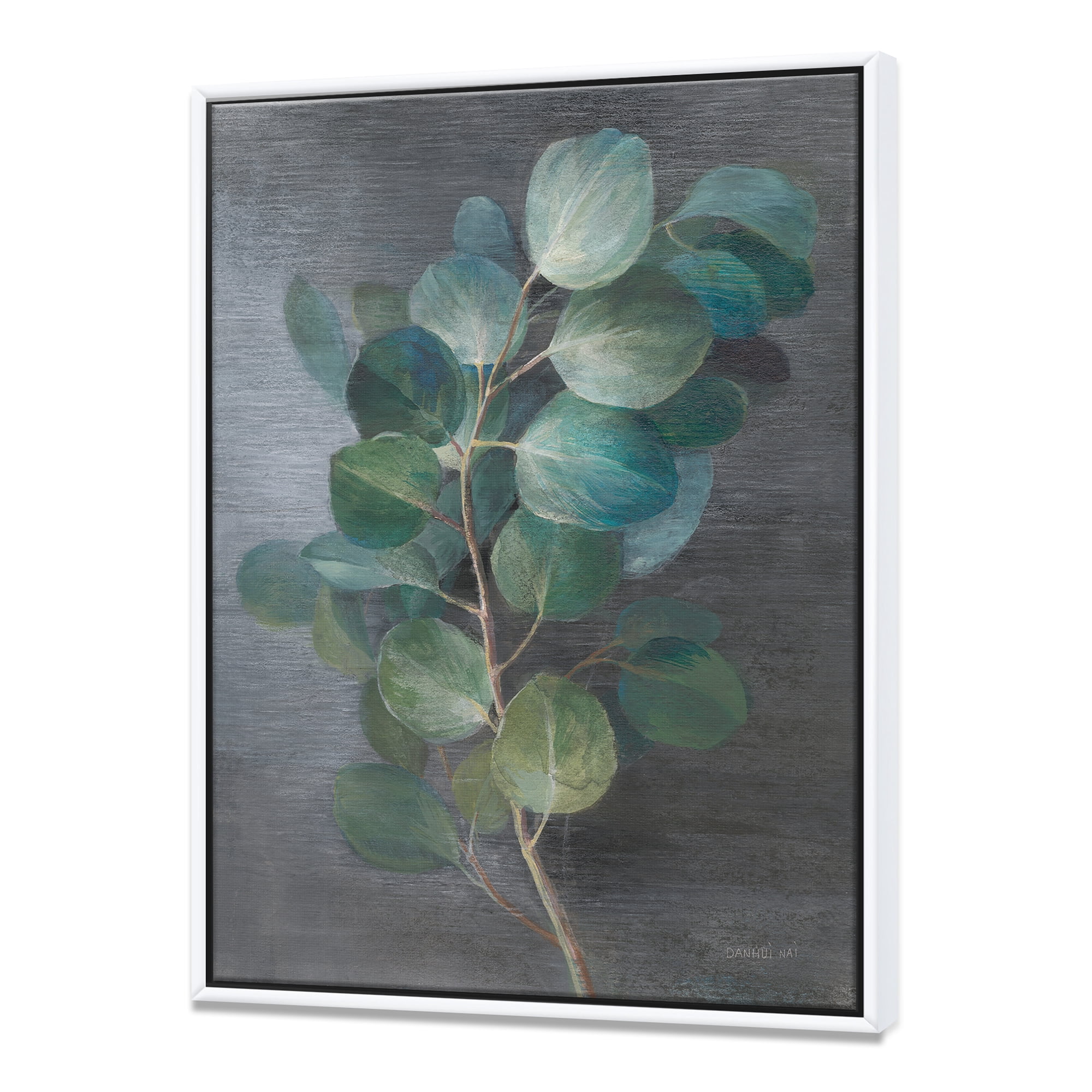 Designart ' Fresh leaves I ' Traditional Framed Canvas