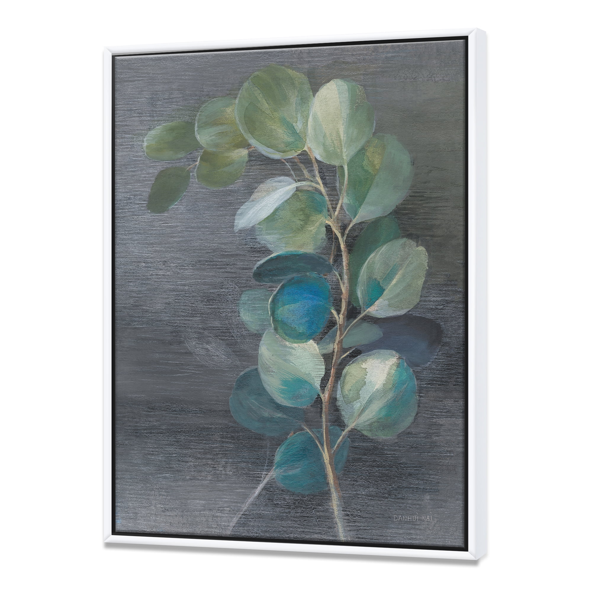 Designart ' Fresh leaves II ' Traditional Framed Canvas