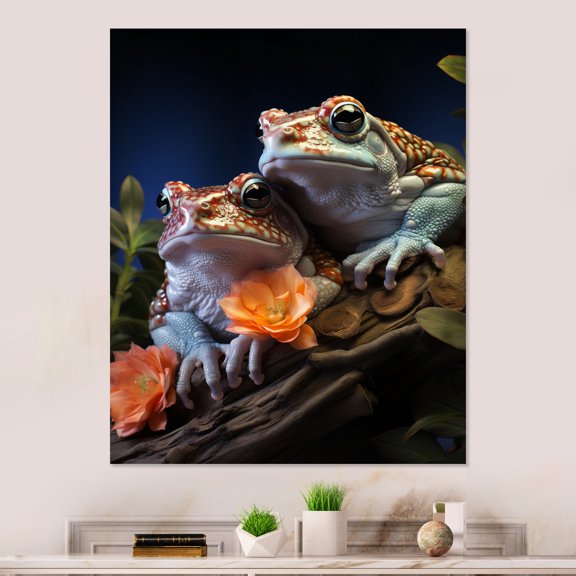 Designart "Frog Family Animal II" Frogs & Toads Metal Wall Decor