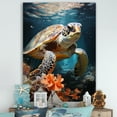 thumbnail image 1 of Designart "Frolicsome Oceanic Turtle I" Animals Turtle Canvas Prints, 1 of 7