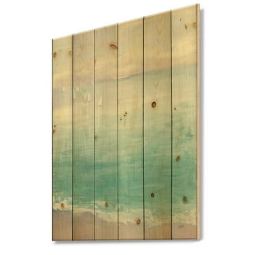 Designart 'From the Sea Shore' Traditional Print on Natural Pine Wood
