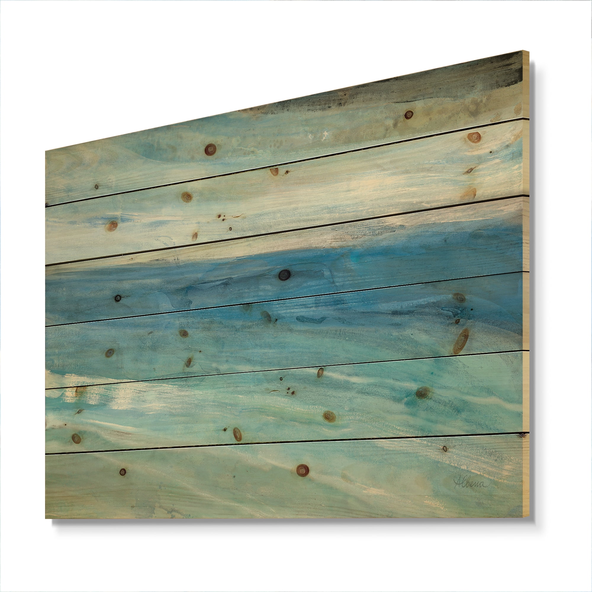 Designart 'From the Shore' Traditional Print on Natural Pine Wood