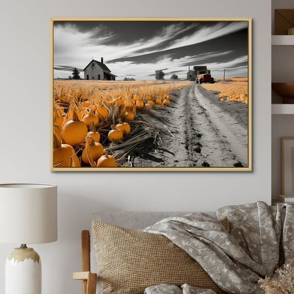 Designart "Front Porch Tales Turquoise Farmhouse Charm I" Farm Floater Framed Wall Decor